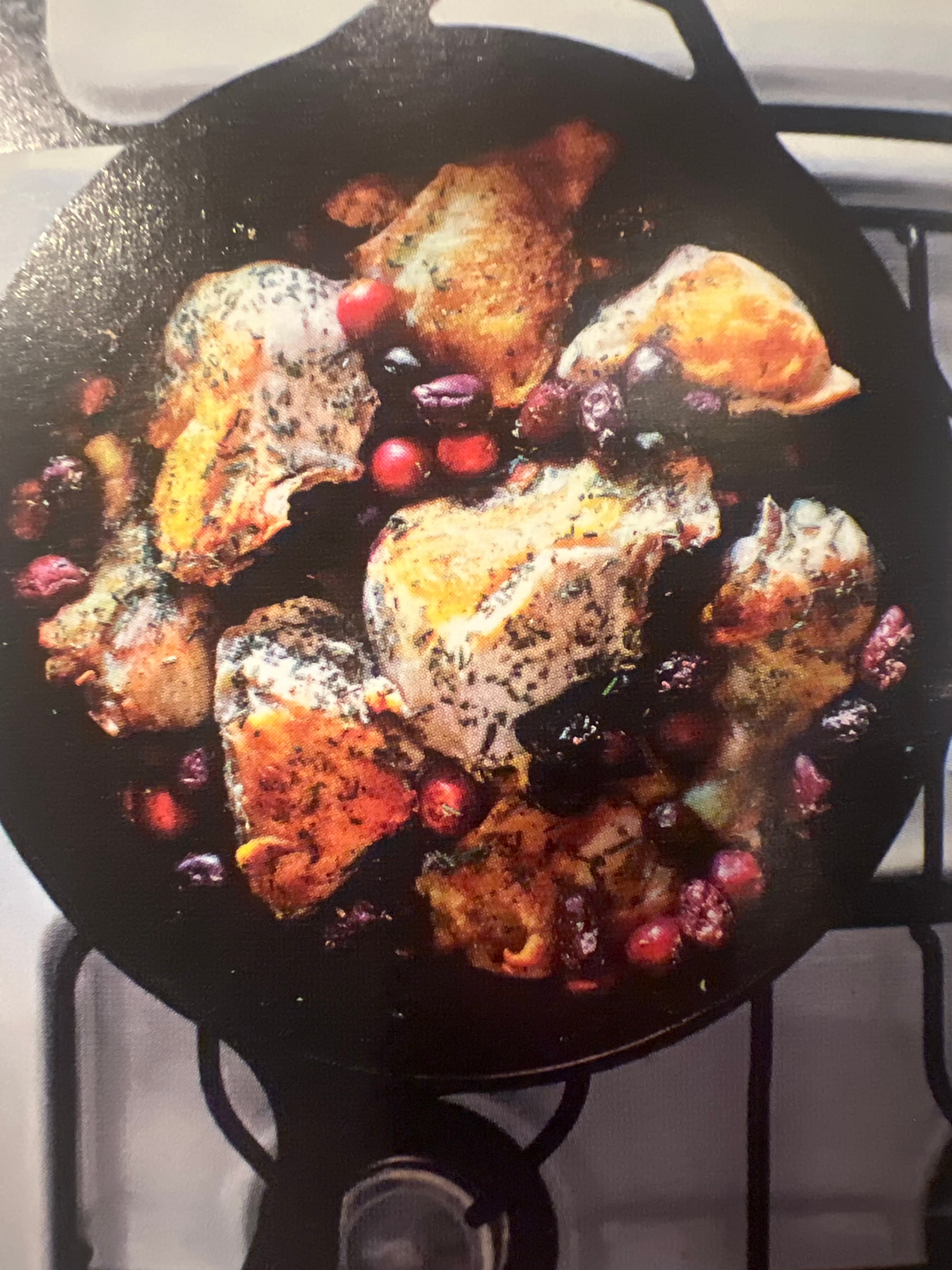 Harvest Roast Chicken with Grapes, Olives, and Rosemary