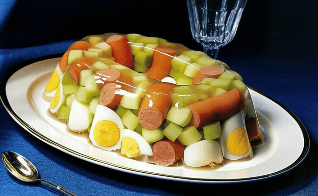 Jellied Bouillon with Frankfurters