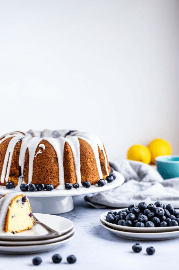 Lemon Blueberry Bundt Cake with Lemon Cream Cheese Icing
